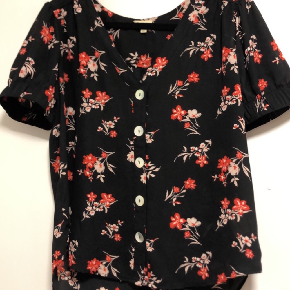Faux button blouse